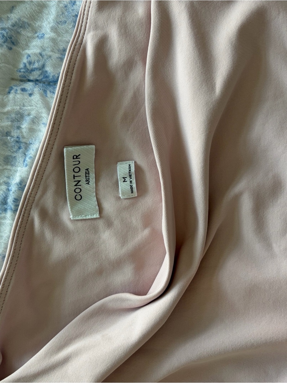 Aritzia Contour Light Blush Pink Draped Blouse
